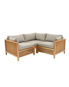 Jalissa Teak Patio Sectional With Cushions (synthetic illustration; no displayed measurements)