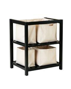 Cove Bend Laundry Sorting Station With Plain Removable Bags - Black (synthetic illustration; no displayed measurements)