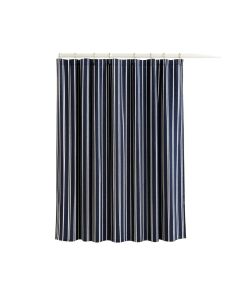 Brook Branch Shower Curtain Hanging Flat From A Plain Rod - Navy (synthetic illustration; no displayed measurements)