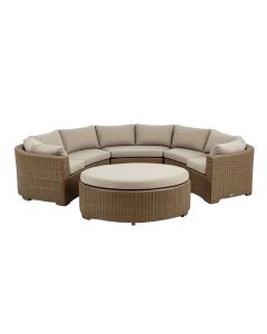 Khadajah Patio Furniture Round Outdoor Sectional Sofa Set Rattan Daybed Sunbed With (synthetic illustration; no displayed measurements)