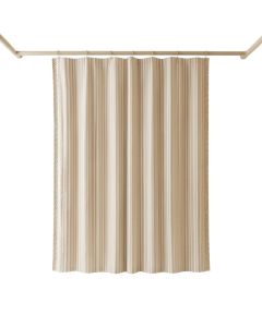 Bay Dale Shower Curtain Hanging Flat From A Plain Rod - Beige
