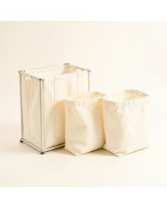 Juniper Dell Laundry Sorting Station With Plain Removable Bags - Ivory (synthetic illustration; no displayed measurements)