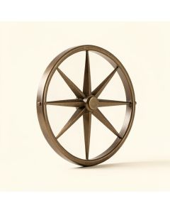 Round Compass Wall Décor (synthetic illustration; no displayed measurements)