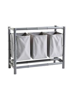 Pine Crossing Laundry Sorting Station With Plain Removable Bags - Gray