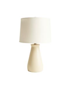 Clay Dell Table Lamp With A Plain Fabric Shade - Cream