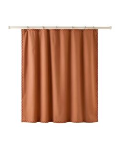 Linden Dell Shower Curtain Hanging Flat From A Plain Rod - Terracotta (synthetic illustration; no displayed measurements)