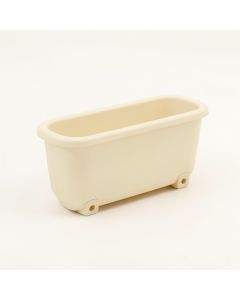Oak Crest Empty Railing Planter With Integral Brackets - Ivory (synthetic illustration; no displayed measurements)