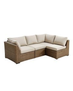 Ginae 112.59 '' Wide Symmetrical Patio Sectional With Cushions (synthetic illustration; no displayed measurements)