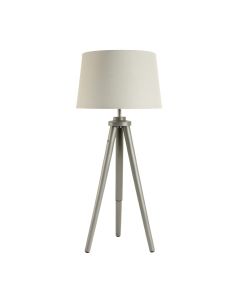 Wren Dale Floor Lamp With A Plain Fabric Shade - Gray