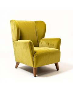 26 '' Wide Velvet Wingback Chair (synthetic illustration; no displayed measurements)