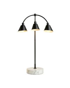 Brightech Trilage Arc Floor Lamp W/Marble Base - 3 Lights Hanging Over