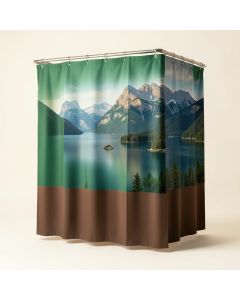 National Parks Home Canadian Rocky Mountain Range On Edith Cavell Lake Pastoral Image Shower Curtain (synthetic illustration; no displayed measurements)