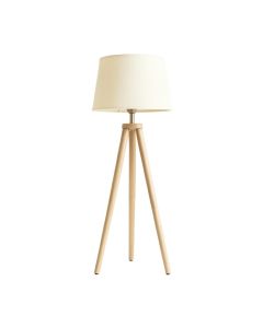 Vale Bluff Floor Lamp With A Plain Fabric Shade - Ivory (synthetic illustration; no displayed measurements)