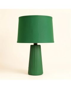 Holly Bend Table Lamp With A Plain Fabric Shade - Green (synthetic illustration; no displayed measurements)