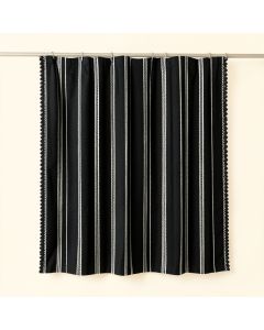 Sage Dell Shower Curtain Hanging Flat From A Plain Rod - Black (synthetic illustration; no displayed measurements)
