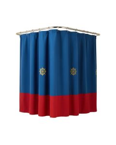 Suzie Anchors And Ship Wheels Single Shower Curtain (synthetic illustration; no displayed measurements)