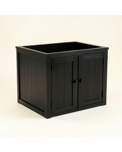 Stone Crossing Empty Furniture-Style Litter Enclosure - Black (synthetic illustration; no displayed measurements)