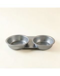Hill Crossing Pet Feeding Stand With Two Plain Empty Bowls - Gray (synthetic illustration; no displayed measurements)