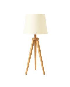 Heath Crossing Floor Lamp With A Plain Fabric Shade - Cream