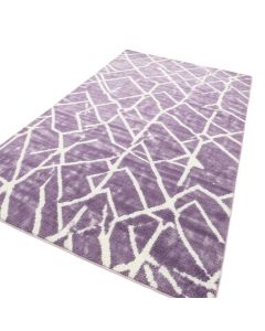 Tonto Geometric Tufted Purple/White Area Rug