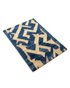 Tollette Chevron Hand Tufted Cobalt Blue/Beige Area Rug