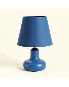 Cliff Bluff Table Lamp With A Plain Fabric Shade - Blue (synthetic illustration; no displayed measurements)
