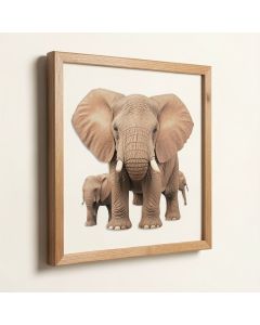 Cutout Collage Elephant Framed Art (synthetic illustration; no displayed measurements)
