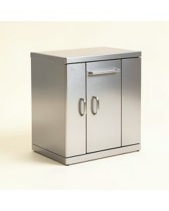 Stainless Steel 2 Door Storage Cabinet (synthetic illustration; no displayed measurements)
