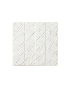 Aspen Branch Uninstalled Square Decorative Tile - White