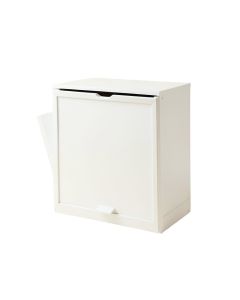 Aspen Bend Freestanding Pull-Out Hamper Cabinet - White
