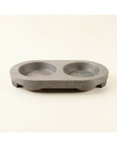 Brook Bend Pet Feeding Stand With Two Plain Empty Bowls - Gray (synthetic illustration; no displayed measurements)