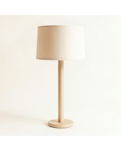 Maple Crest Floor Lamp With A Plain Fabric Shade - Beige (synthetic illustration; no displayed measurements)
