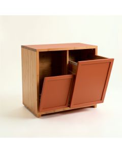 Summit Crest Freestanding Pull-Out Hamper Cabinet - Terracotta (synthetic illustration; no displayed measurements)