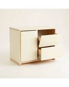 Dawn Bridge Freestanding Pull-Out Hamper Cabinet - Cream (synthetic illustration; no displayed measurements)
