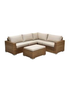 Mcnab 4 Piece Rattan Sectional Seating Group With Cushions