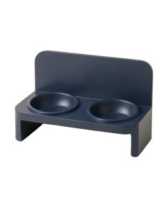 Wren Canyon Pet Feeding Stand With Two Plain Empty Bowls - Navy