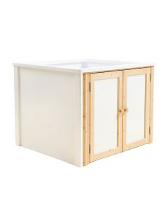 Heath Dale Empty Furniture-Style Litter Enclosure - White (synthetic illustration; no displayed measurements)