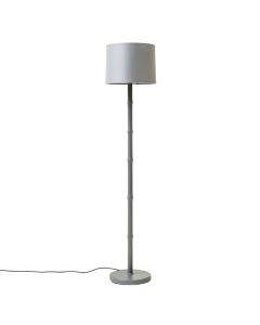 Linden Branch Floor Lamp With A Plain Fabric Shade - Gray (synthetic illustration; no displayed measurements)