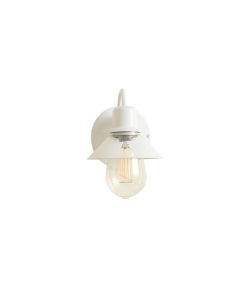Spruce Crest Wall Sconce Mounted On A Plain Wall - White