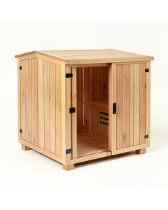 Watoga 2-4 Person Traditional Cedar Steam Sauna In Cedar (synthetic illustration; no displayed measurements)
