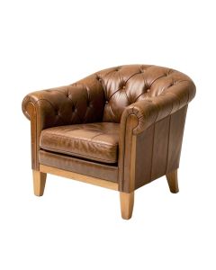 Henning 34 '' Wide Tufted Top Grain Leather Armchair (synthetic illustration; no displayed measurements)