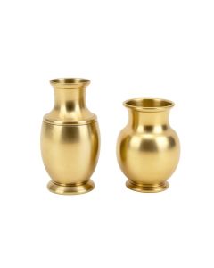 2 Piece Elsass Gold Metal Table Vase Set