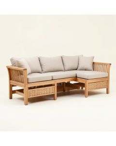 Nathan 7 Piece Teak Sofa Seating Group With Cushions (synthetic illustration; no displayed measurements)