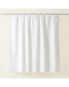 Lake Bend Shower Curtain Hanging Flat From A Plain Rod - White (synthetic illustration; no displayed measurements)