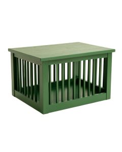 Fern Field Empty Furniture-Style Pet Crate - Green (synthetic illustration; no displayed measurements)