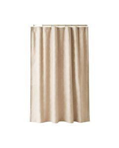 River Crest Shower Curtain Hanging Flat From A Plain Rod - Beige (synthetic illustration; no displayed measurements)
