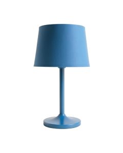 Summit Bridge Table Lamp With A Plain Fabric Shade - Blue
