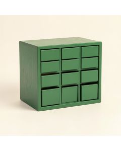 Summit Bluff Small-Parts Storage Drawer Cabinet - Green (synthetic illustration; no displayed measurements)