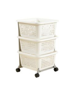 3 Tier Removable Laundry Basket Rolling Laundry Cart