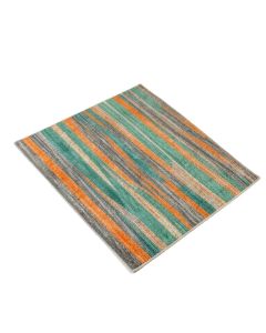 Kia Striped Hand Hooked Teal/Orange/Gray Indoor / Outdoor Area Rug (synthetic illustration; no displayed measurements)